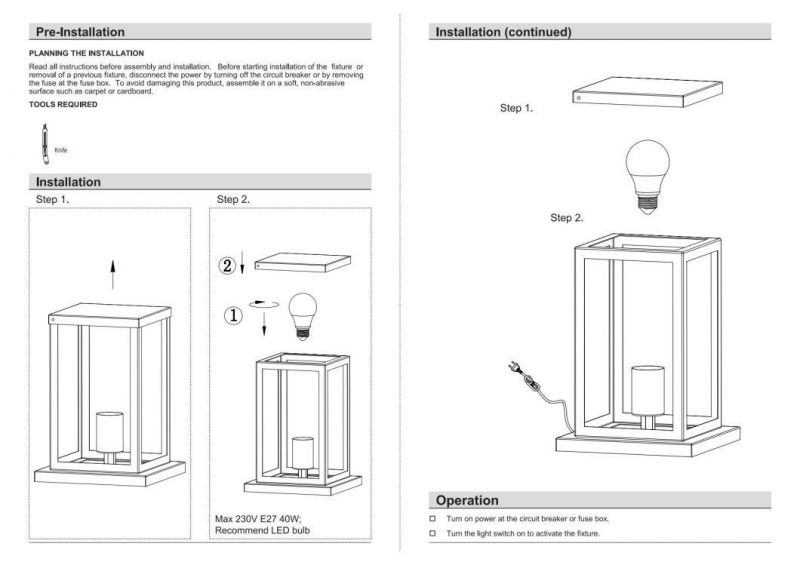 modern Nordic Outdoor Table Lamp Portable Patio Table Lantern 40W LED IP44 Waterproof Lantern with Nightstand for Dinner Patio Bedside Living Room