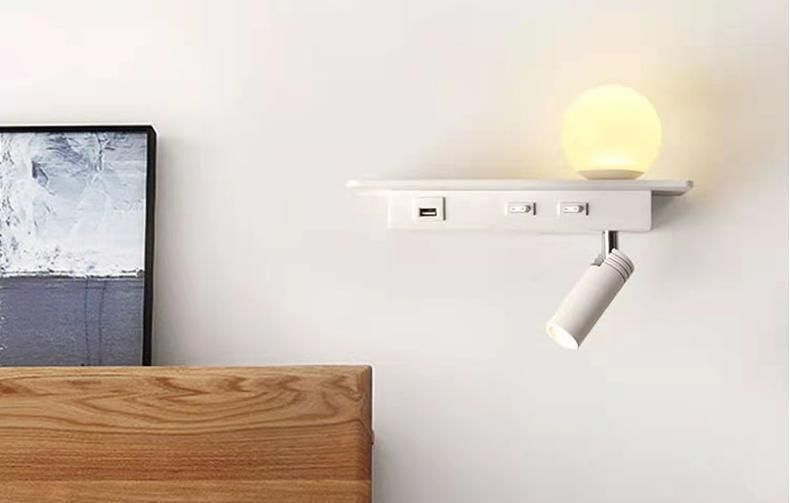 Reading Wall Lamp LED Charge Lamp Modern and Simplicity for Guestroom, Bedroom Wall Lighting