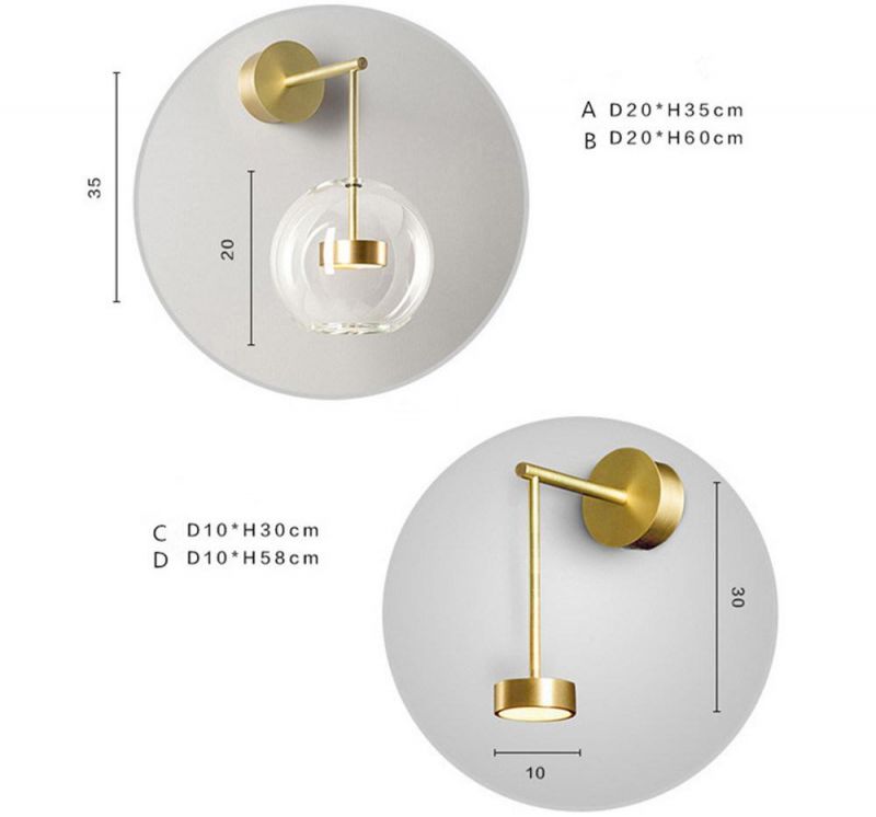 Bedroom Living Room Bedside Lamp Glass Post-Modern Personality Aisle Staircase Background Wall Lamp
