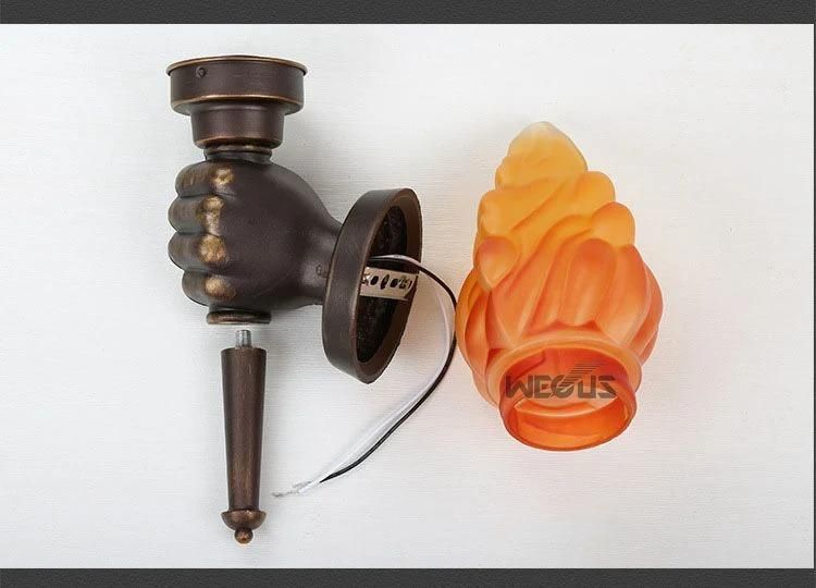 Garden Yard Porch Living Room Bedroom Corridor Wall Sconces Restaurant Cafe Creative Torch Hand Wall Lamp (WH-VR-52)