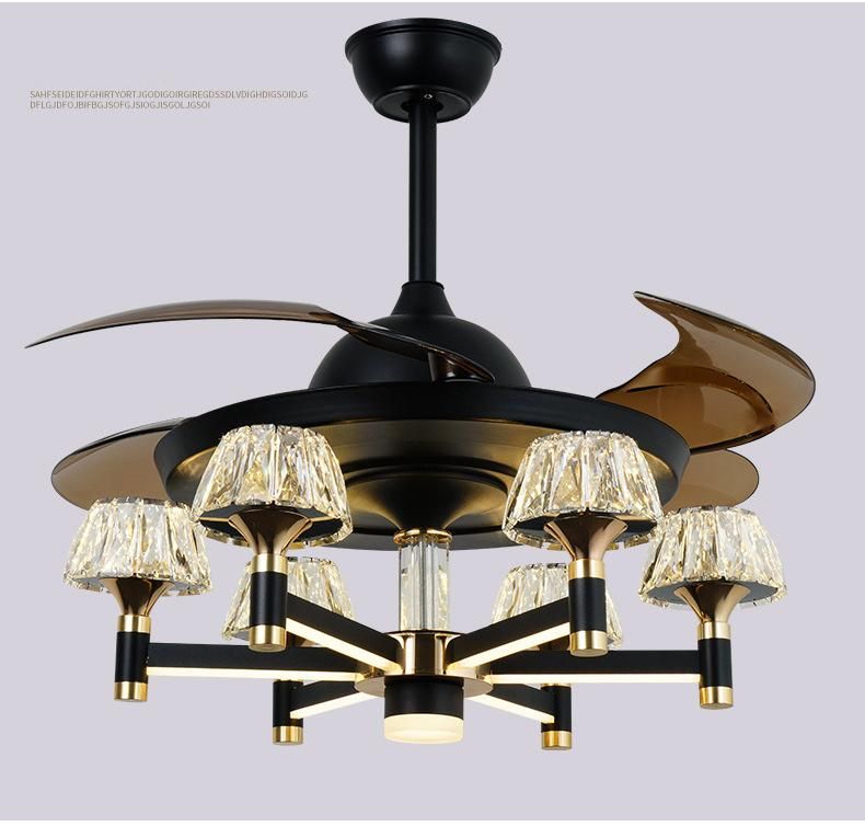 Smart Ceiling Fan with Lights with Remote Control Chandelier Invisible Fan Blade LED Fixtures Decorative for Home