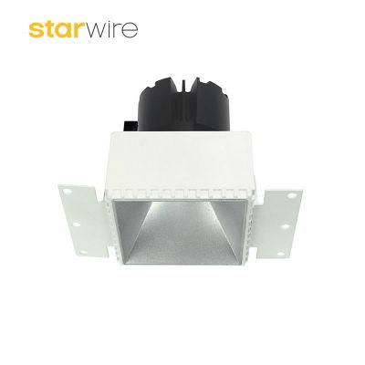 AC100-240V White Square Trimless LED Recessed Downlight