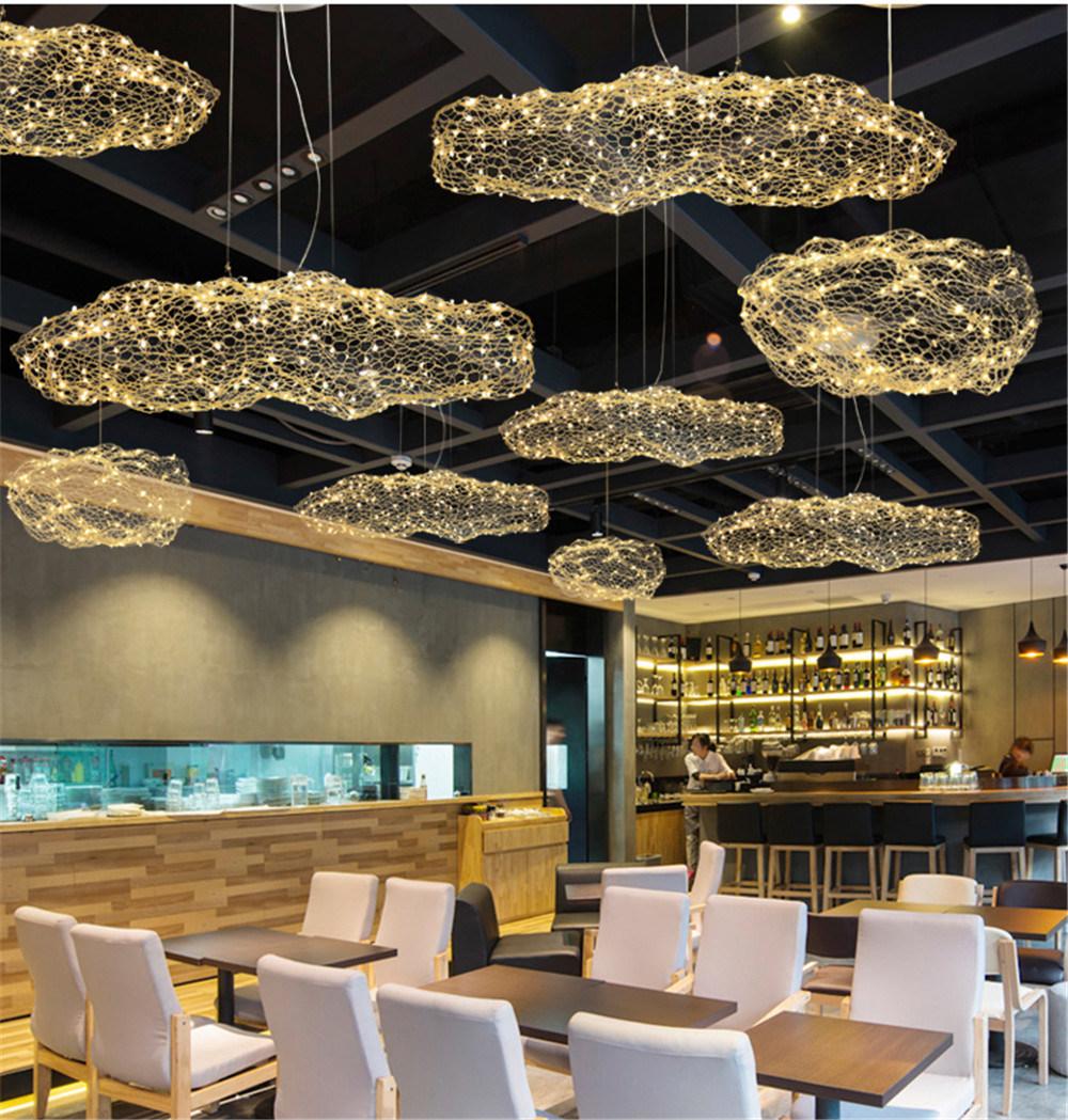 Modern Creative Cloud Light Fixtures LED Pendant Lamp Starry Personality Hotel Restaurant Bar Designer Firefly Moderne Lustre
