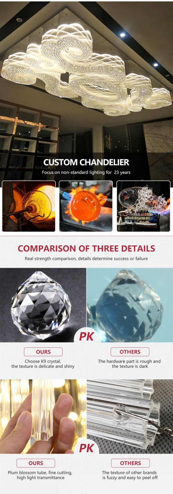 Modern Luxury Hotel Villa Club Project Custom Large Glass Stair Chandelier Ceiling Lamp