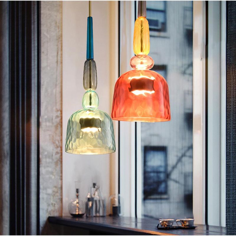 Nordic Colorful Pendant Lights Home Decorative Lighting Living Room Bedroom Indoor Glass Hanging Lamp (WH-GP-36)