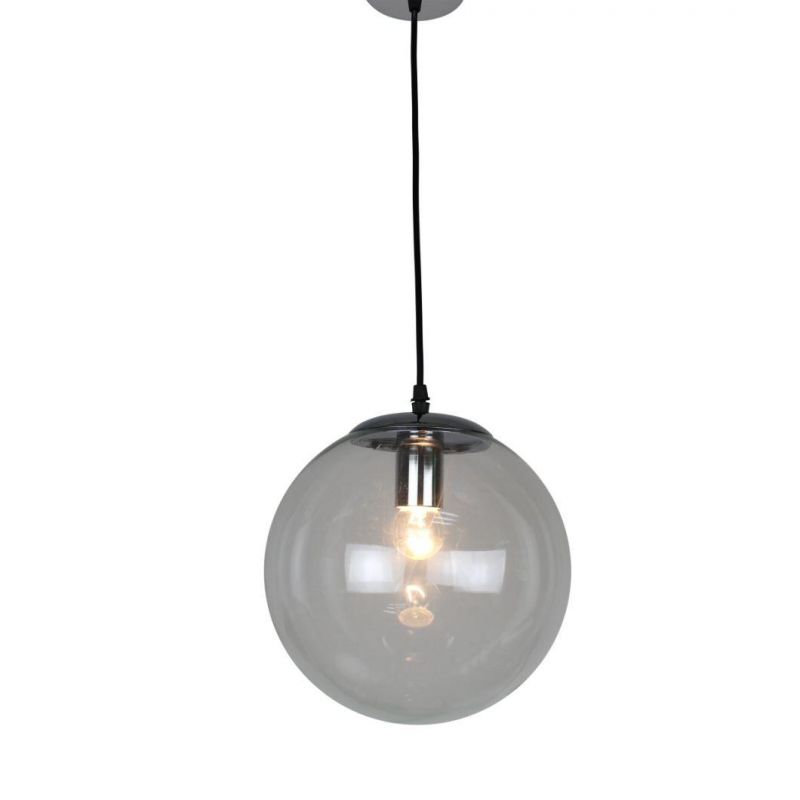 Modern Hand Blown Clear Glass Ball Indoor Decorative Pendant Lamp