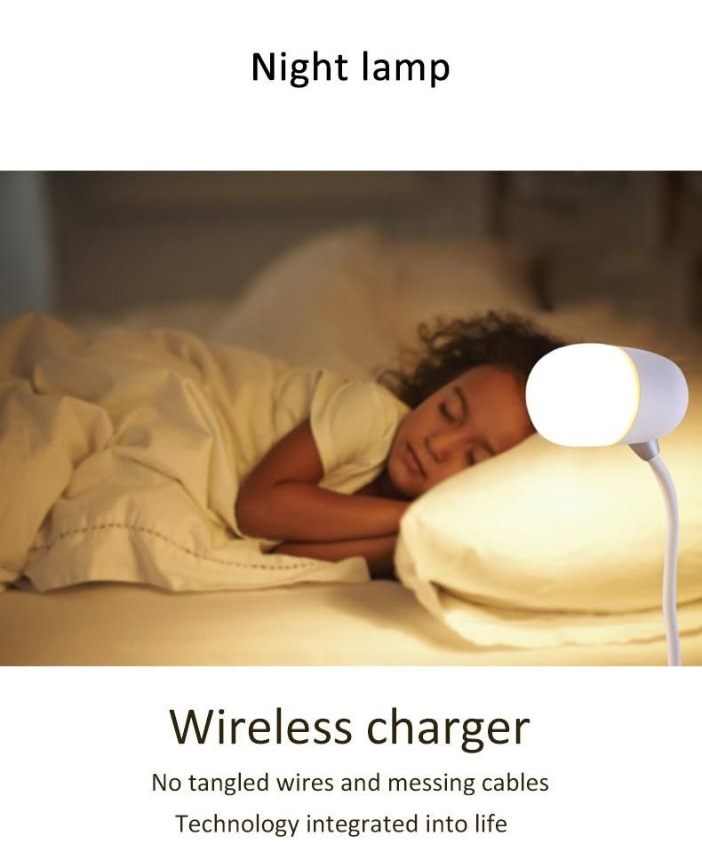 Desk Lamp Bluetooth Speaker with USB Charging Port and Wireless Charging for Samsung iPhone Desktop Light