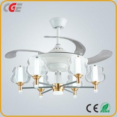 Home Decorative Low Power Energy Saving Silent Remote Control Hidden Bladeless Ceiling Fan with LED Light