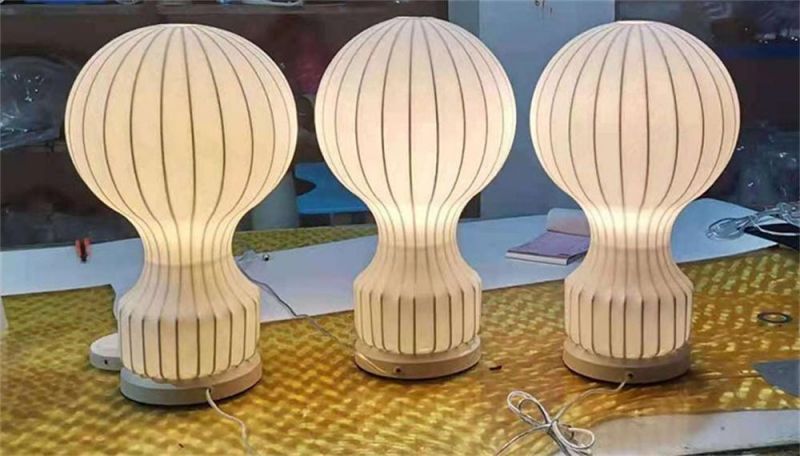 Modern Art Silk Table Lamps Fabric Lampshade White Bedroom Bedside Lamp Stand for Study Living Room Indoor Lighting