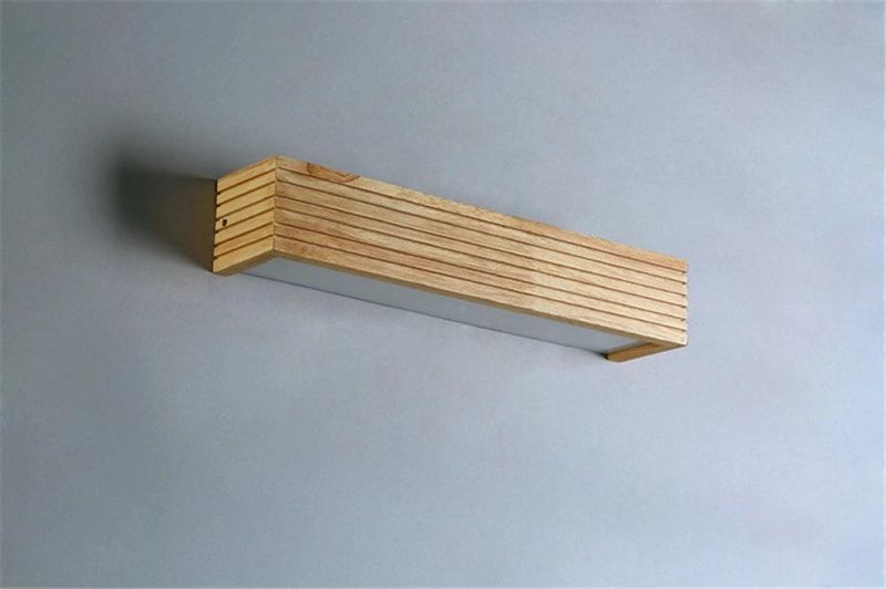 Japanese Style LED Lamp Oak Wooden Wall Lamp Nordic Solid Wood Mirror Nordic Wooden Wall Lamp (WH-OR-62)