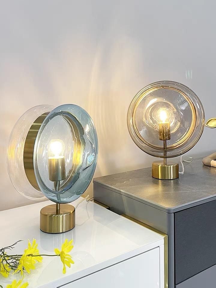 Post Modern Simple and Creative Glass Table Lamp Nordic Exhibition Hall Model Room Study Bedroom Living Room Bedside Table Lamp