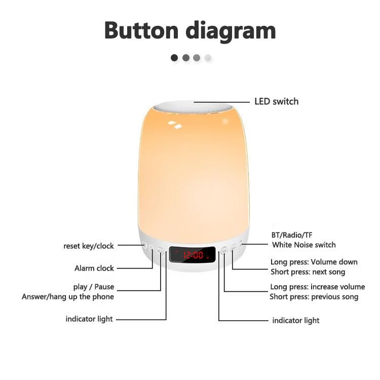 Touch Lamp Speaker Mosquito Repellent Colorful Night Light LED Display Smart Portable Wireless Bt Speaker