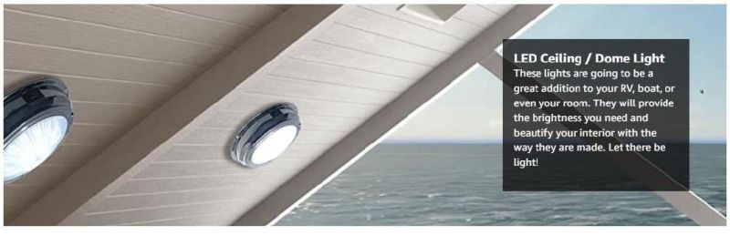 RV Boat Dome Light 12V LED Ceiling Light for Boat Marine