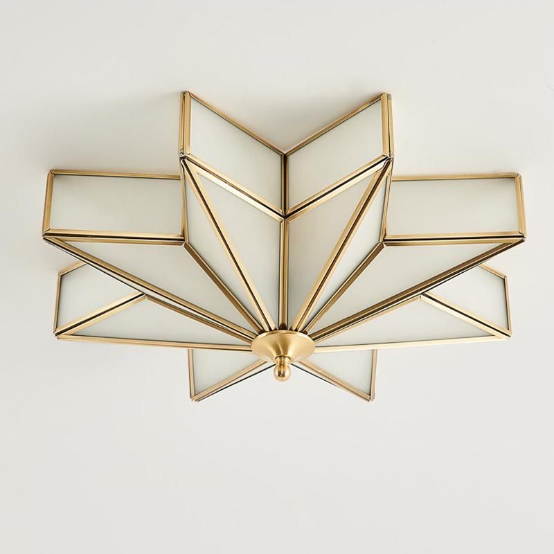 Copper Ceiling Light Bedroom Lamp American Simple Modern Creative Star Corridor Room Light