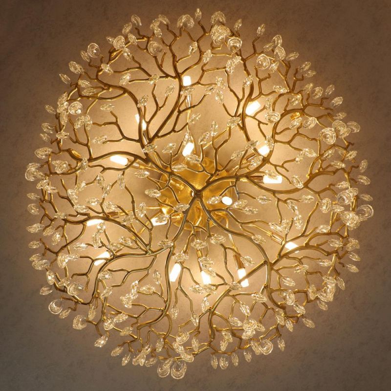 2022 Modern Meerosee Gold Decorative Crystal Chandelier Ceiling Light Fixture for Living Room Foyer Bedroom Indoor Lighting