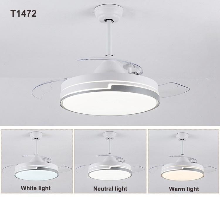 Hot Sale Modern New Style Absorb Dome Light Invisible Fan Chandelier Living Room Ceiling Fan Lamp
