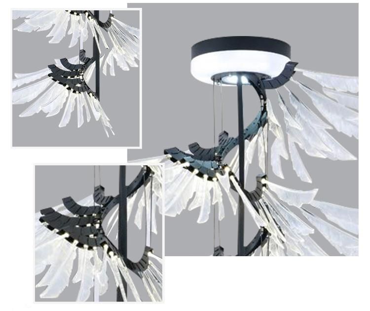Creative Modern Wing Shape Hanging Lighting for Project Decorative LED Lighting