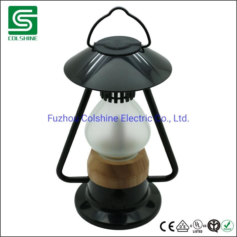 Vintage LED Table Lamp Outdoor Camping Lantern with USB Powerbank