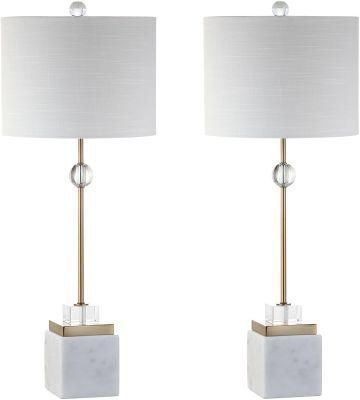 Marble/Crystal LED Table Lamp Modern, Contemporary, Glam for Bedroom, Living Room, Office, College Dorm, Coffee Table, Bookcase, Brass