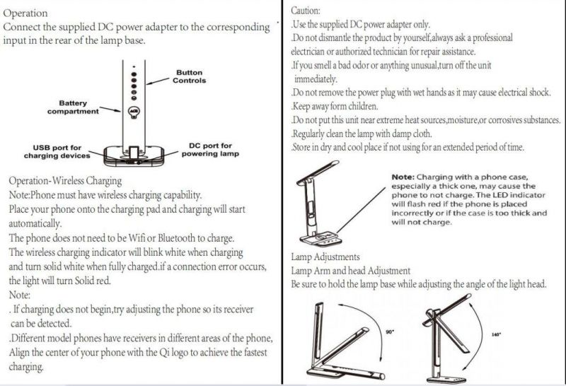 8 in 1 Modern Contemporary LED Desk Table Lamp Light with 2 Phone Chager & LCD Screen