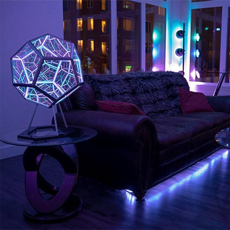 Dropshiping Creative LED Backdrop Light Decoration Infinite Dodecahedron Color Art Light