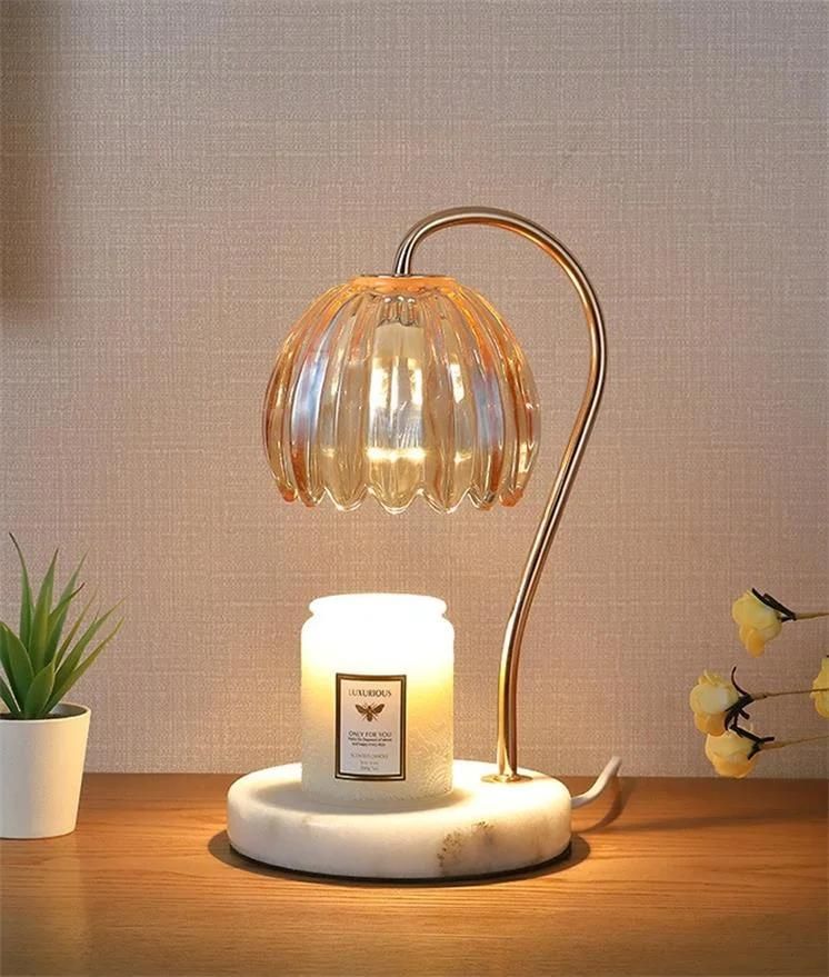 Modern Luxury Marble Fragrance Melting Wax Crystal Scent Essential Oil Candle Lamp Aromatherapy Lamp