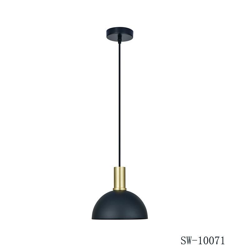 New Modern Simple Black Iron Dome Shade Home Decoration Pendant Light Classic Contemporary Lamp