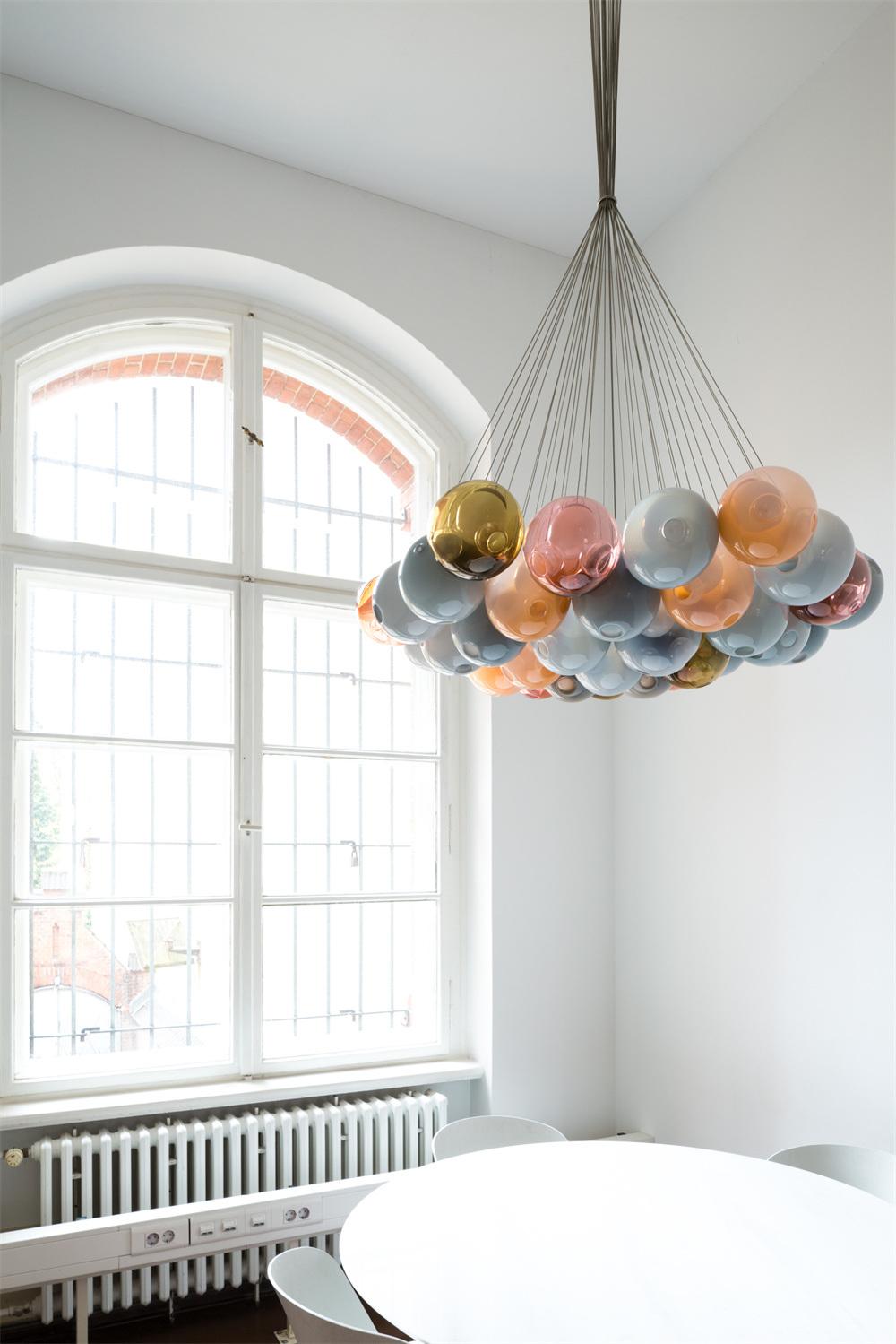 2022 Nordic Style Glass Lamp Designer Lights for Ceiling Adjustable Shape Chandelier