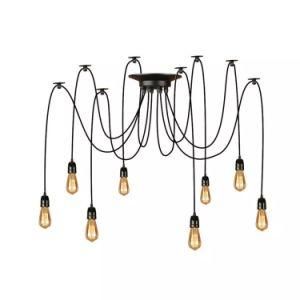 E27 Black Porcelain Multi 8 Heads Pendant Drop Lights for Ceiling