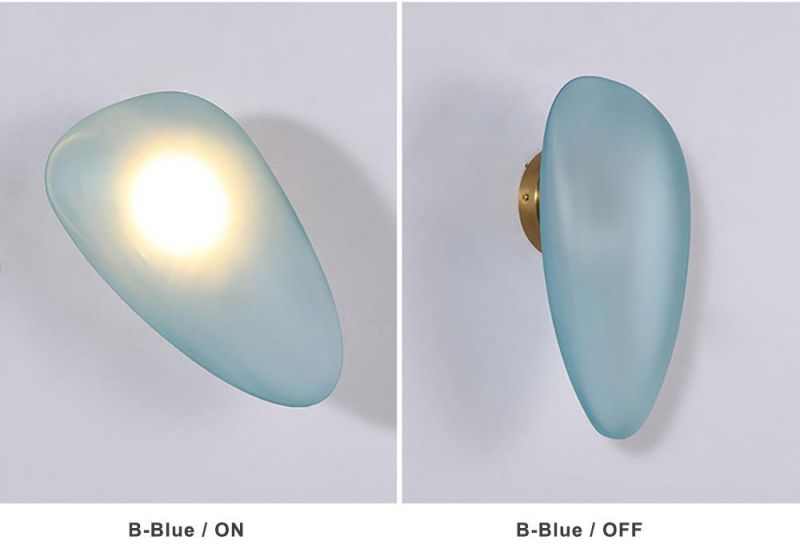 Bedroom Living Room Designer Lamp Modern Glass Pebble Wall Light (WH-OR-77)