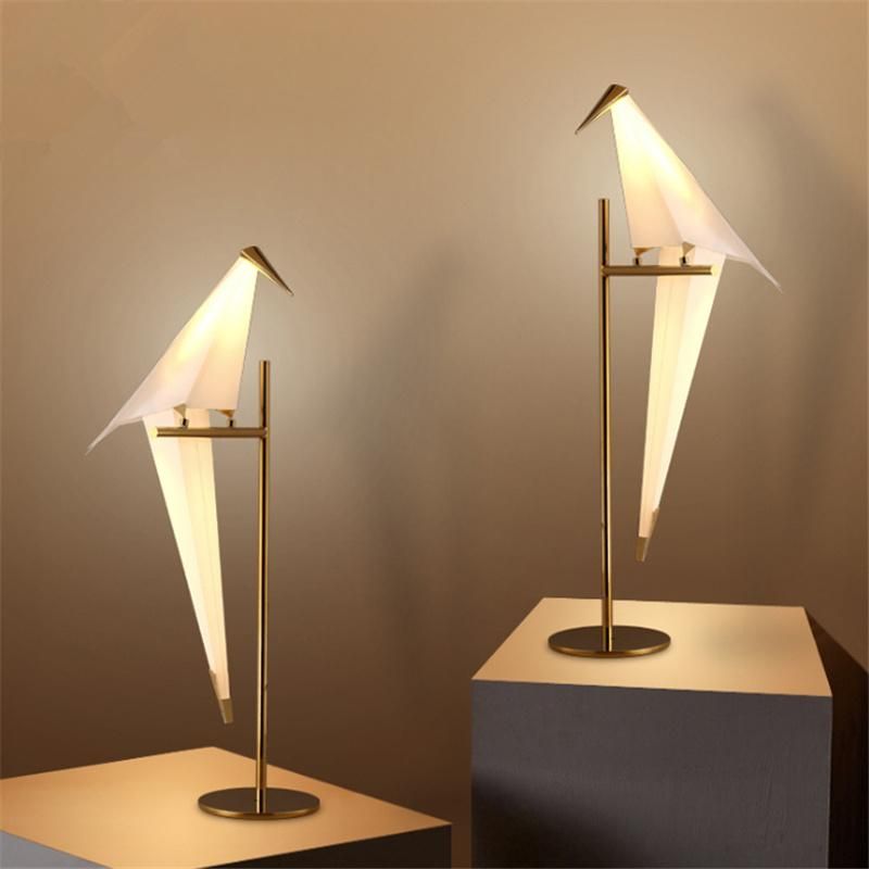 Art Deco Bird Paper Floor Lamp Bedroom Studio Living Room Lamp Stand Origami Light (WH-MFL-21)
