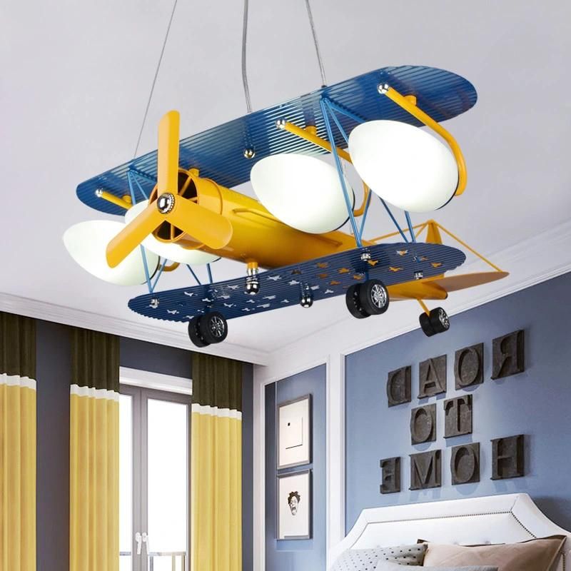 Kids Room Lamp for Children Chandelier E27 Airplane Hanging Lamp Ceiling Lights for Bedroom (WH-MA-147)