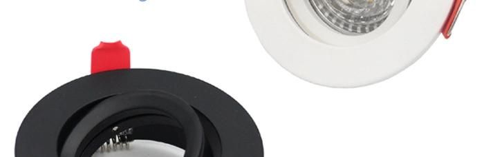 Black Aluminium Lighting Fixture GU10 MR16 Downlight Frame (LT2208)