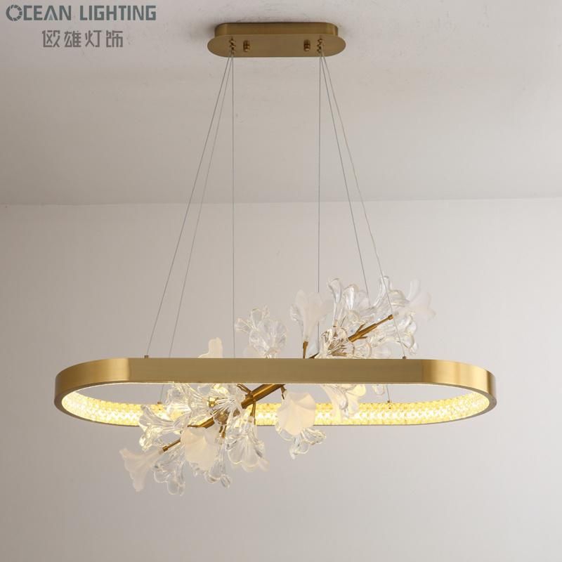 Ocean Lamp Latest New Decorative Modern Chandelier LED Crystal Round Metal Pendant Lighting