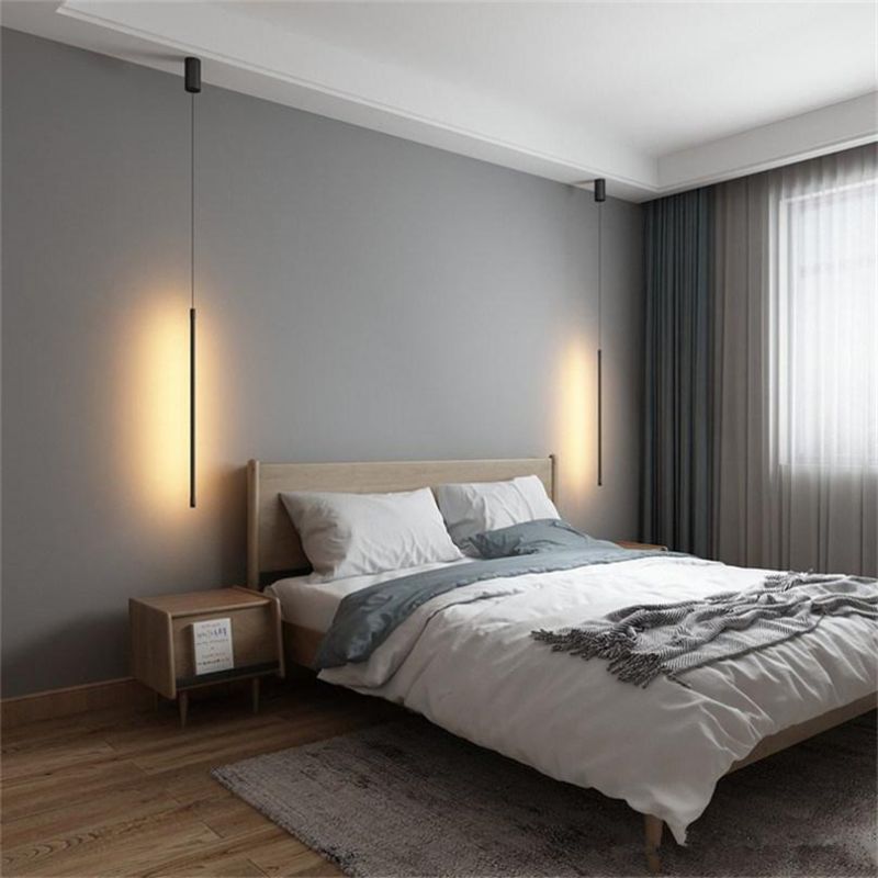 Modern Bedroom Bedside Simple Lights Geometry Pendant Lights Bedroom Living Room Decor Linear Pendant Lamp (WH-AP-254)