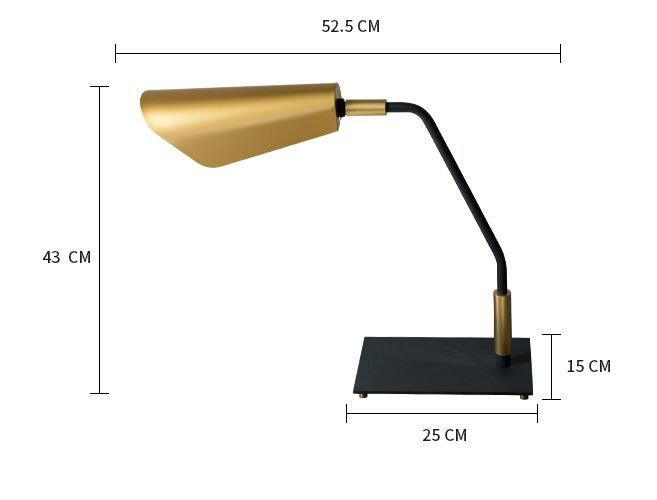 Modern Sand Black Gold Desk Table Lamp Light for Hotel Poject, Shade Can Be Rotated