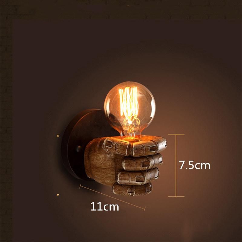 LED Retro Wall Lamp Cafe Bedroom Creative Fist Resin Light Wall Mounted LED Lamps (WH-VR-19)