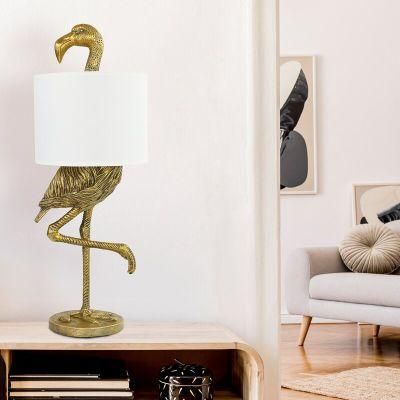Nordic Flamingo Table Lamp Designer Villa Large Living Room Bedroom Animal Retro American Master Bedroom Decorative Bedside Lamp Table Lamp