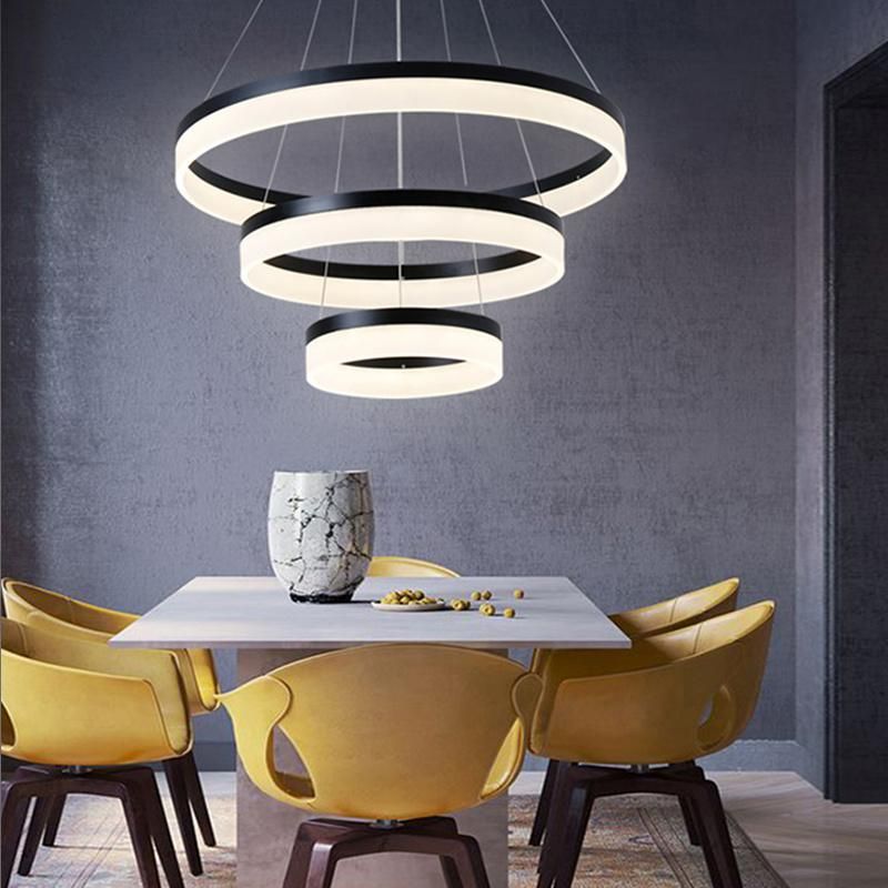 Modern Acrylic Pendant Lam Kitchen Olaug Modern Large Single Circle Ring Ceiling Light (WH-AP-355)