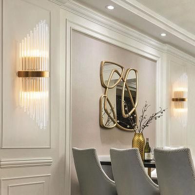 Bedside Livingroom Decoration LED Sconce Lamp Bathroom Home Light Crystal Golden Wall Light (WH-OR-152)
