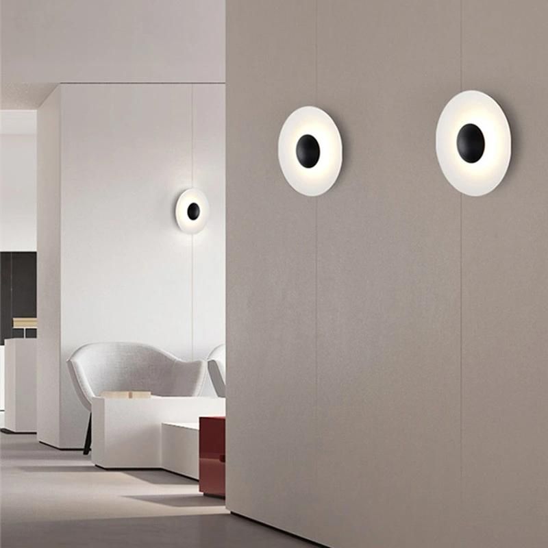 Modern Wood Grain Art Wall Lamp Nordic Round Combination Ginger LED Wall Sconce (WH-OR-205)