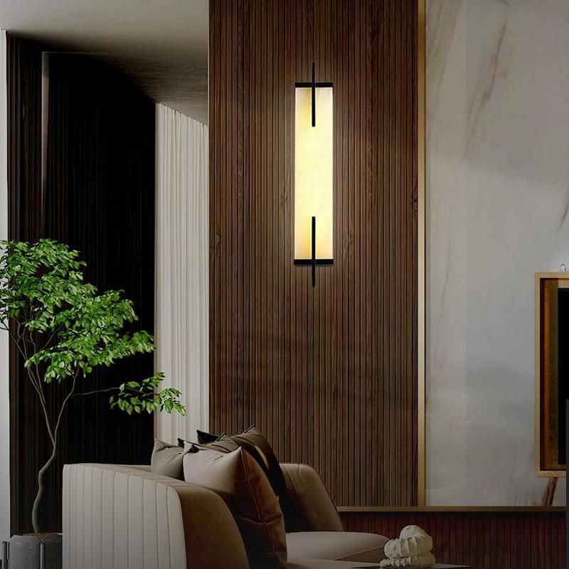 Marble Chinese Style Living Room Background Wall Light Corridor Light Luxury Copper Strip Wall Lamp