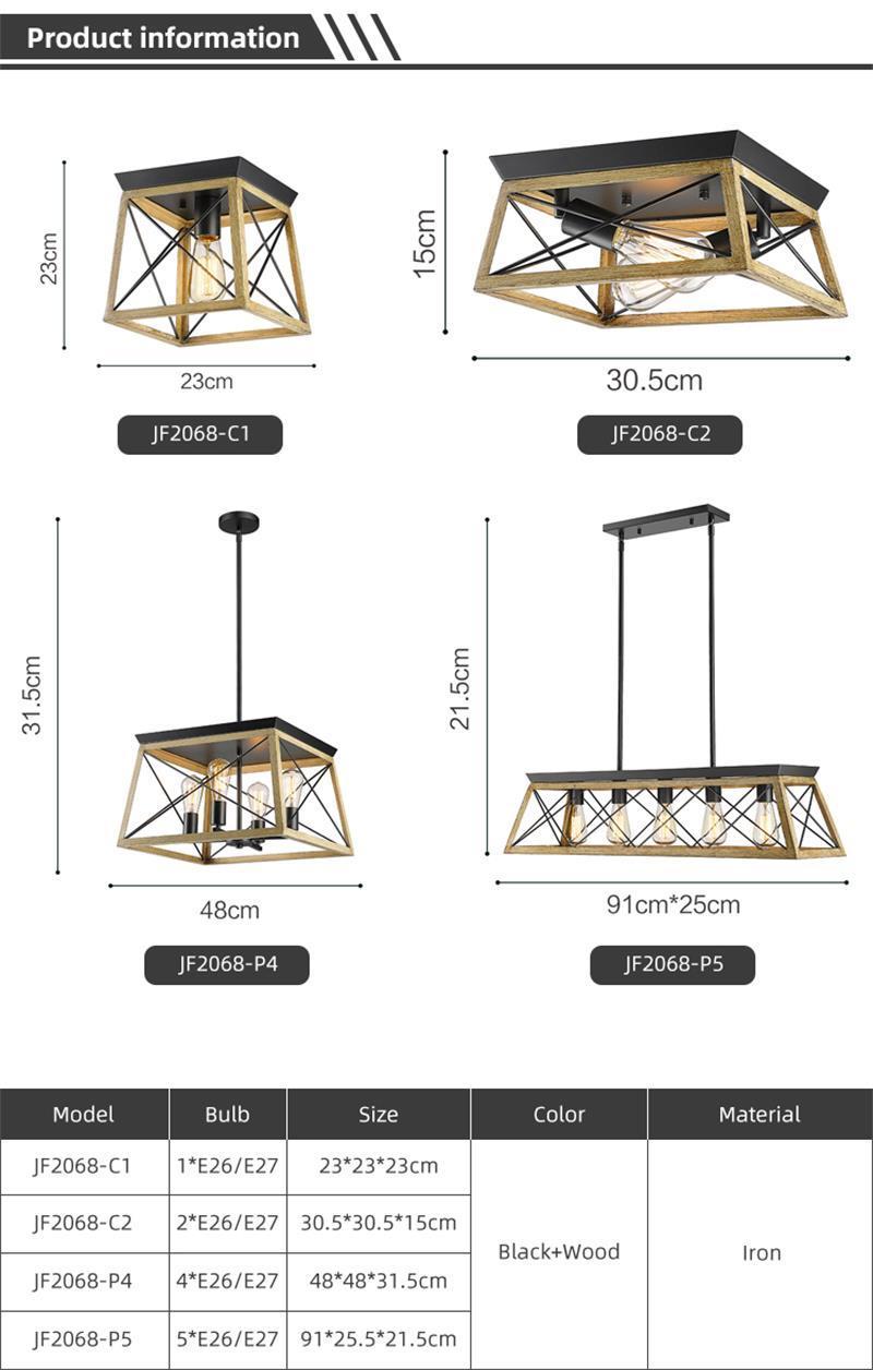 European Modern Fashion Indoor Light Be Applicable Living Room Bar Coffee Shop Farmhouse Retro Pendant Light