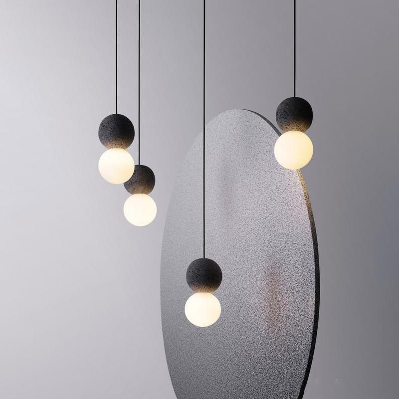 Simple Modern Resin Glass Ball Pendant Lights Industrial Bedroom Bedside Cafe Bar Lights (WH-AP-265)