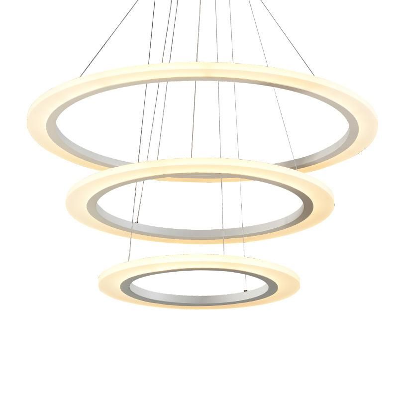 Modern Restaurant Round Ring Chandeliers LED Pendant Light