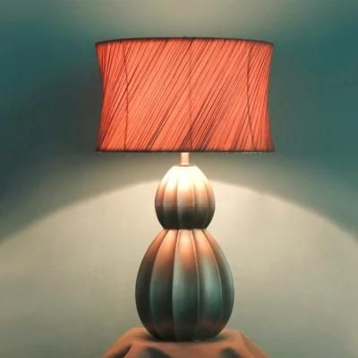 Ceramic and Fabric Shade Fluorescent Desk Lamp Interior Table Lamp