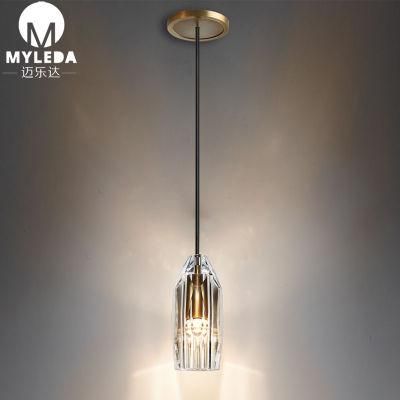 Modern Kitchen Bar Dining Room Clear Crystal Glass Pendant Light Fixture