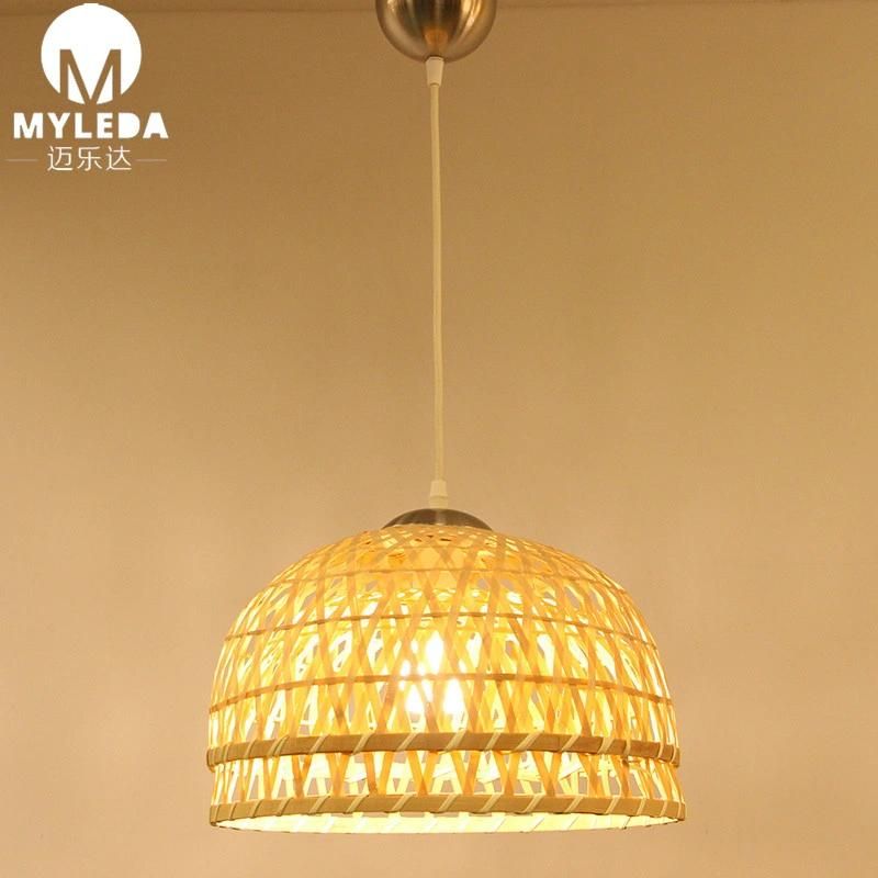 Home Decorative Bamboo Chandelier Wood Ceiling Light Hanging Pendent Lamp