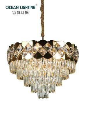 Modern Lighting Circular Iron E14X16 Diamon K9 Crystal Chandelier Luxury