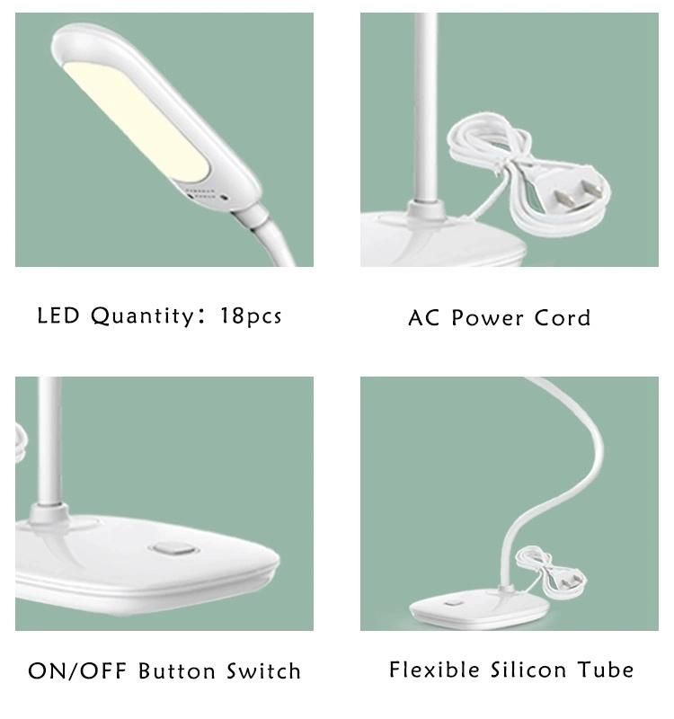 Rts Eye Protective 18 SMD Table Desk Lamp Study Reading Light Flexible Gooseneck Table Lamp Desk Lamp